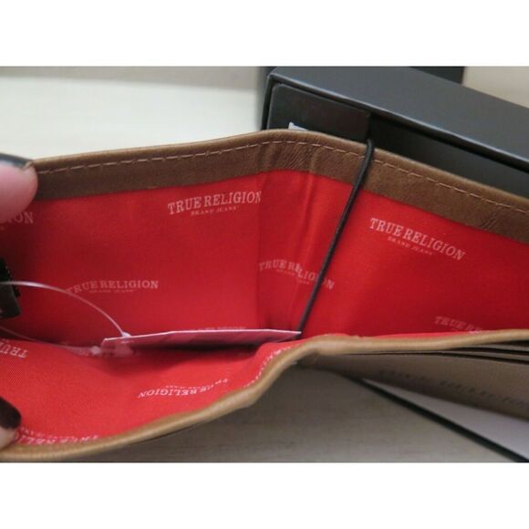 True Religion WESTON Men's Leather Brown Bifold Wallet TR201126 RFID $50 - Picture 6 of 8